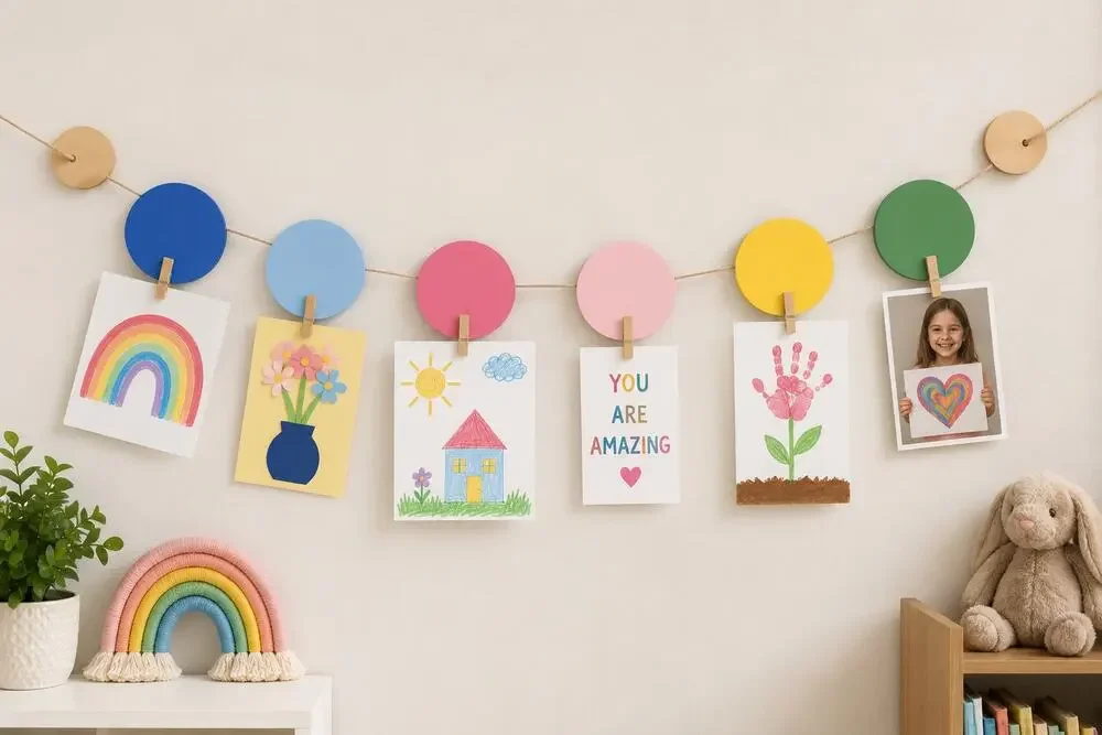 Target Bullseye Kids Rainbow Wooden Art Display Banner 72” Garland Classroom